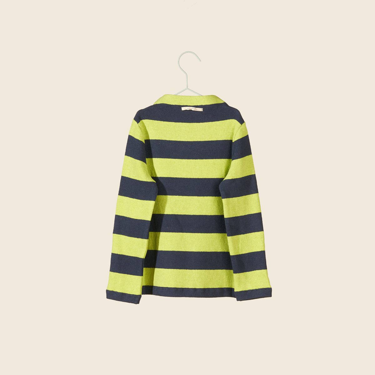 Maglia a righe blu e lime