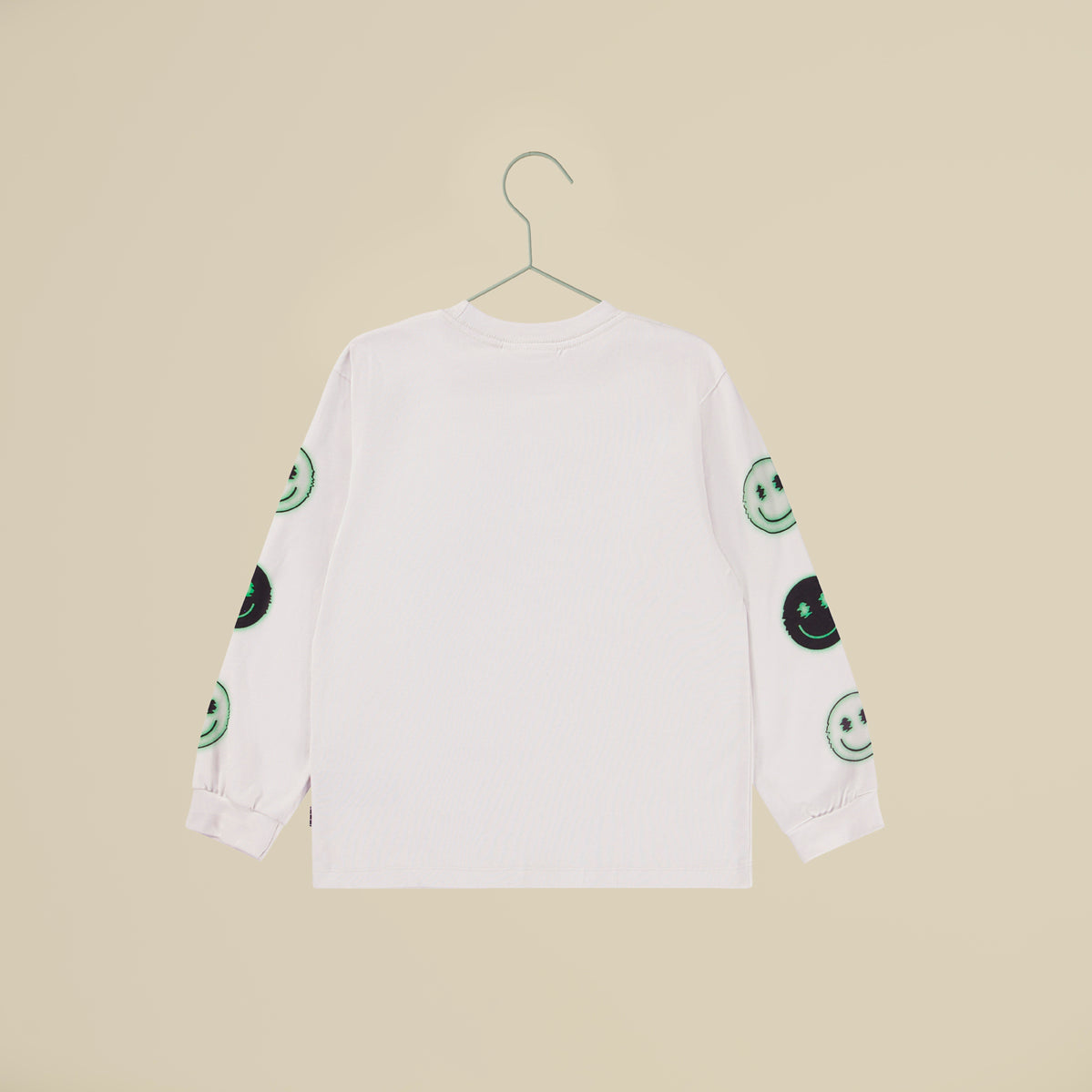 T-shirt bianca maniche lunge con Smile Screen
