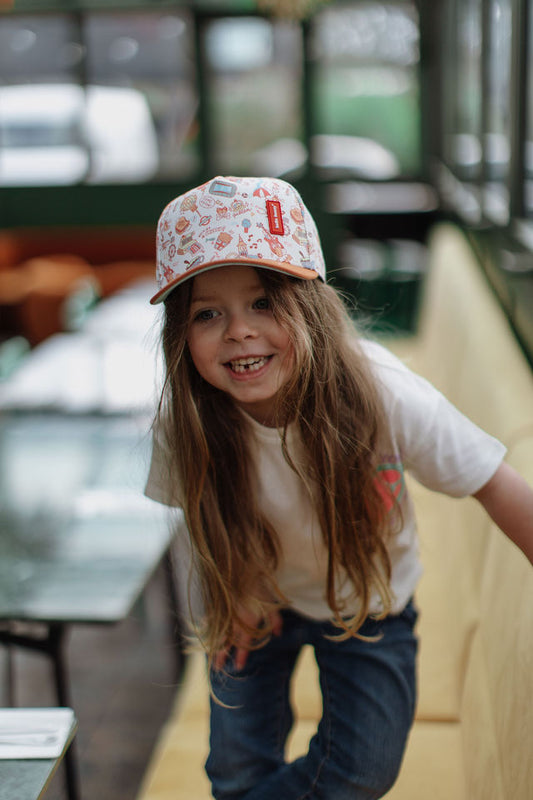 Cappellino in cotone bio fantasia London