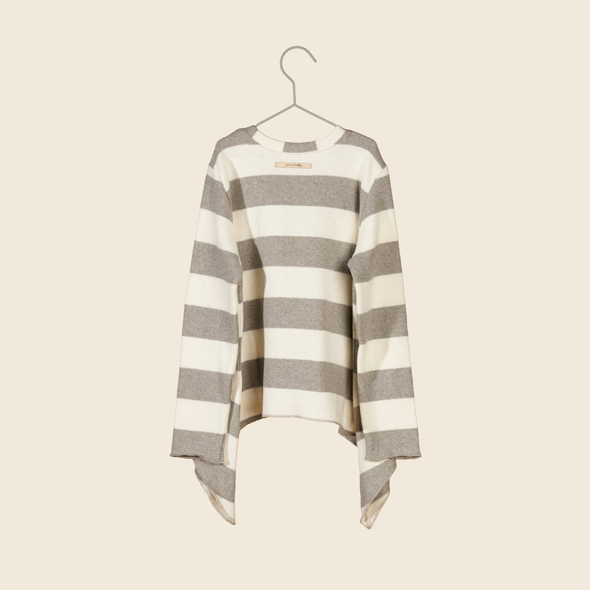Maglia in caldo cotone a righe latte e grigio