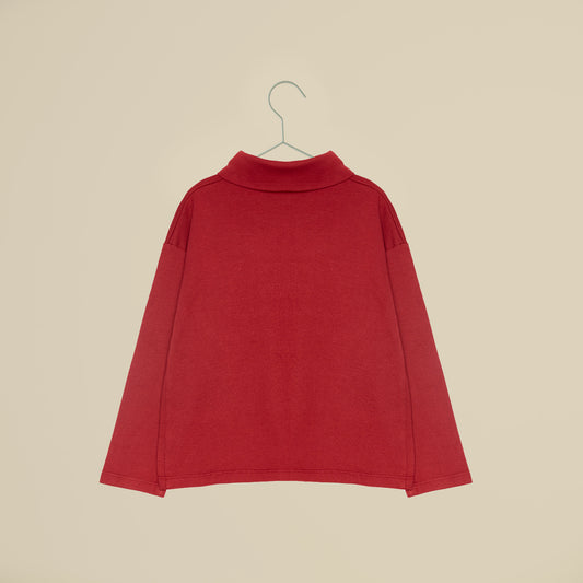 Maglietta a collo alto bordeaux, manica lunga