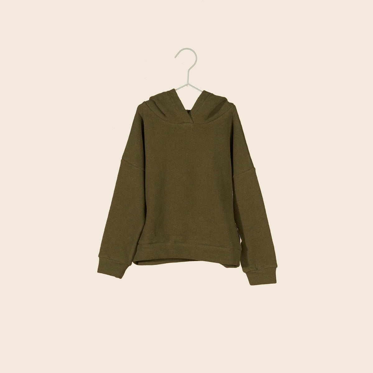 Felpa in caldo cotone verde militare