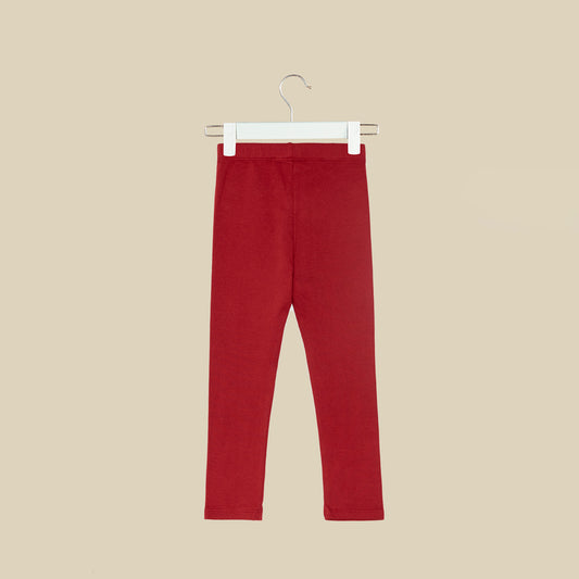 Leggings bordeaux con logo sulle ginocchia
