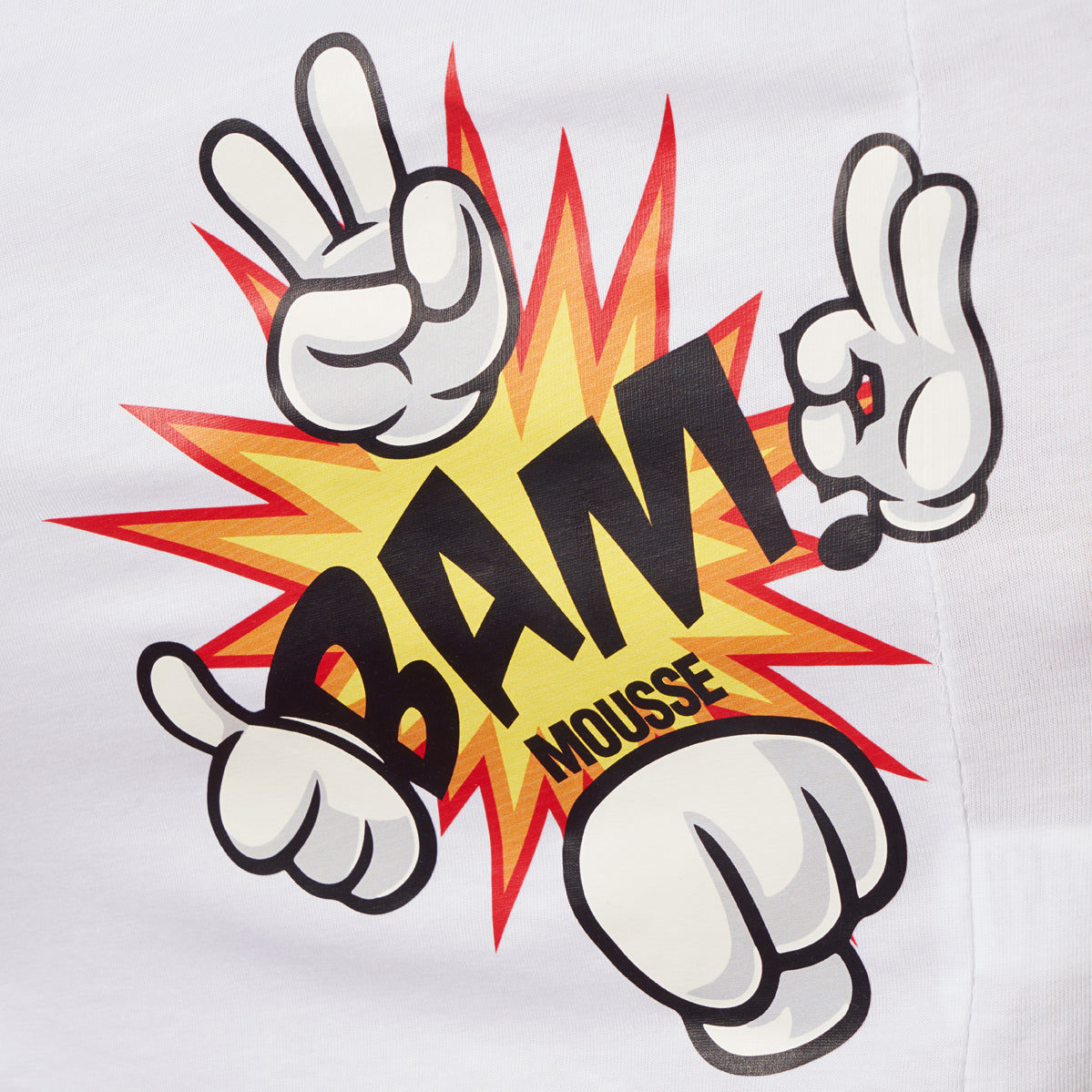 T-shirt bianca a manica lunga Bam