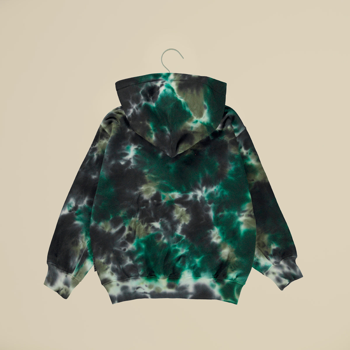 Felpa con cappuccio verde stampa tie-dye