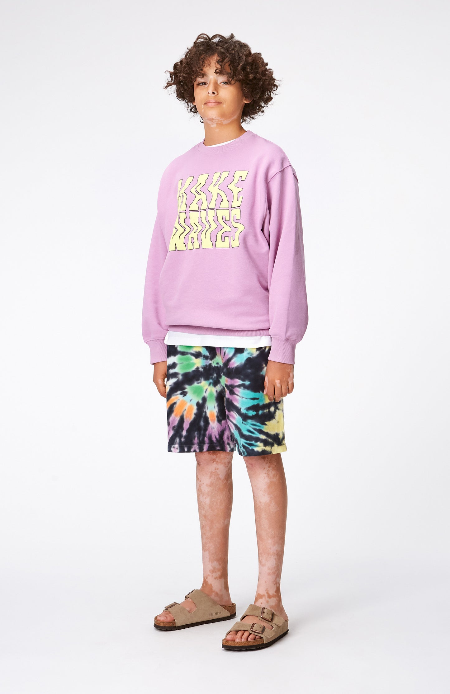 Shorts neri tie-dye multicolor