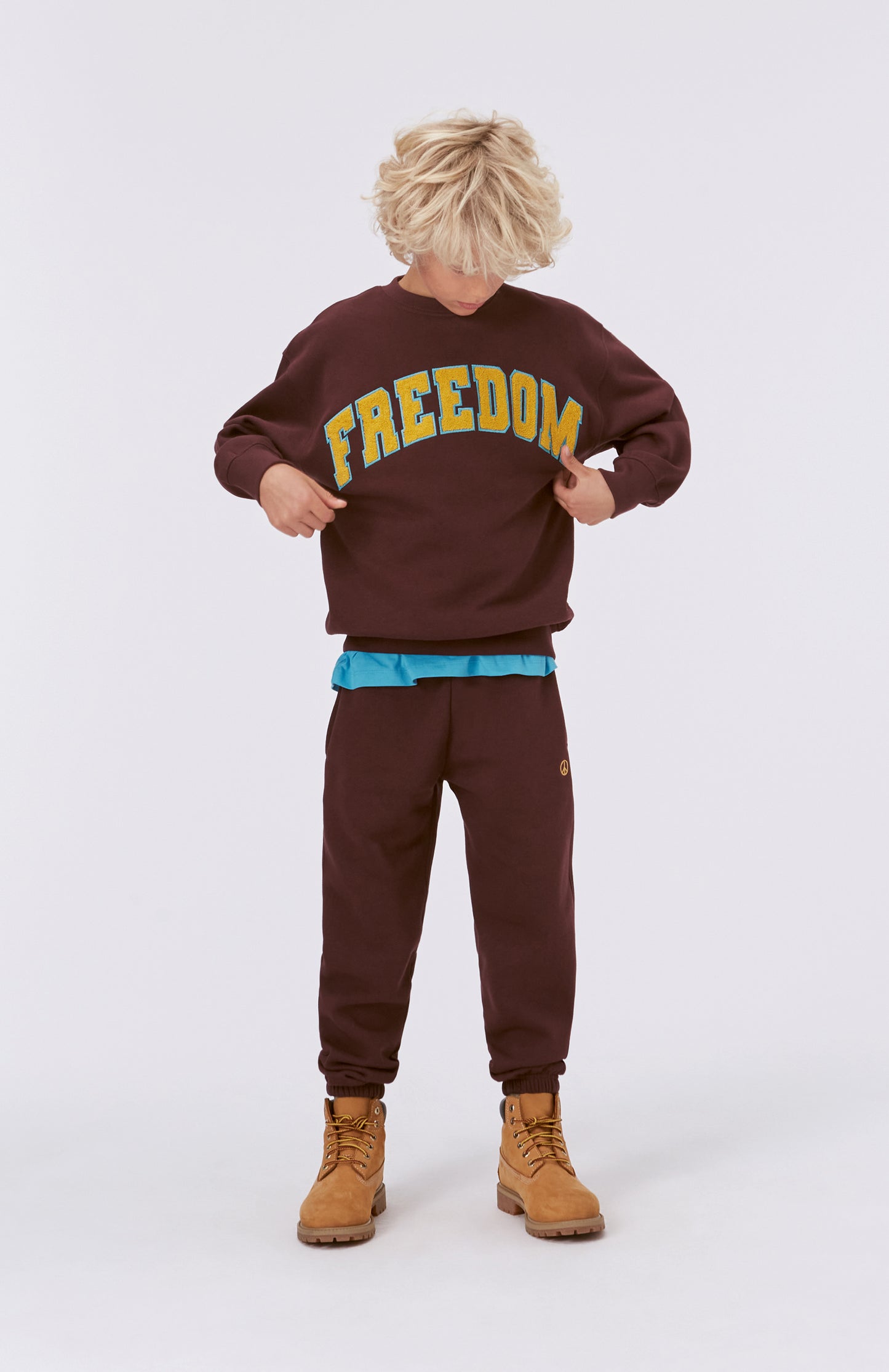 Felpa girocollo bordeaux Freedom