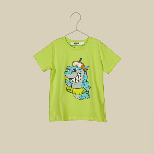 T-shirt verde mela Shark