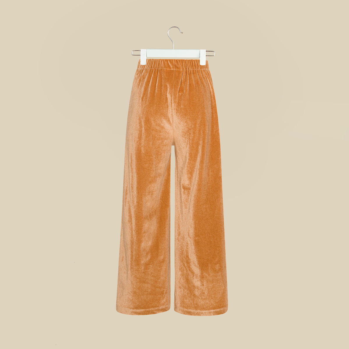 Pantalone lungo dorato gamba larga