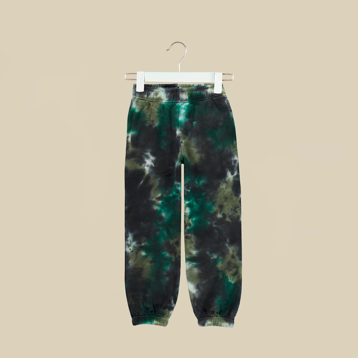 Pantalone lungo jogger verde tie-dye