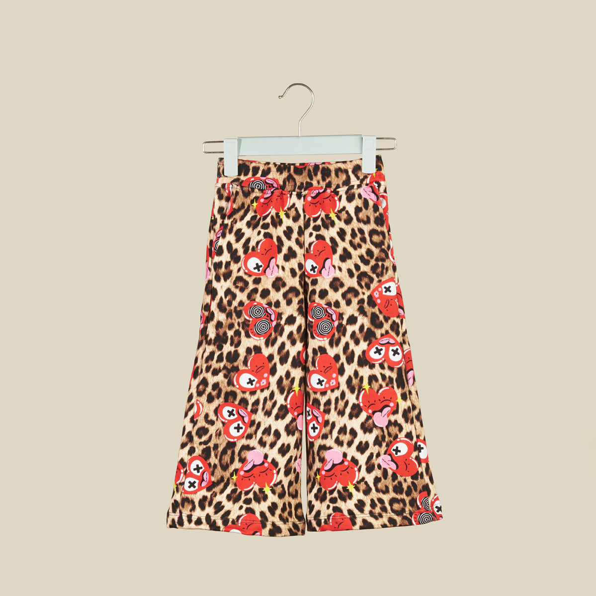 Pantalone a palazzo con stampa Leopard