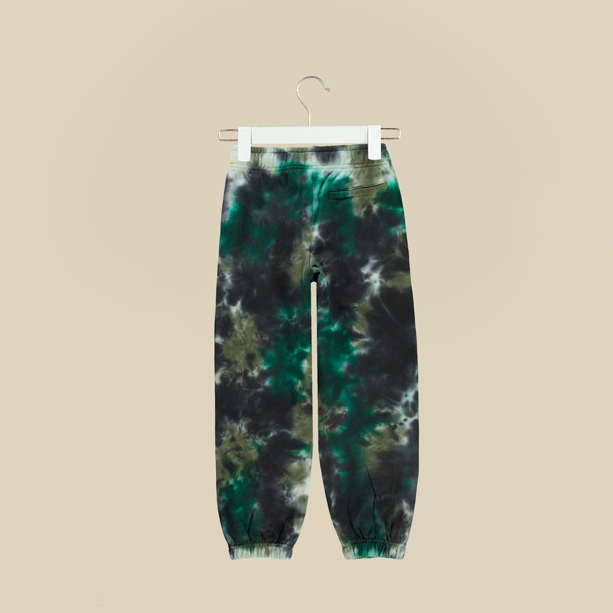 Pantalone lungo jogger verde tie-dye