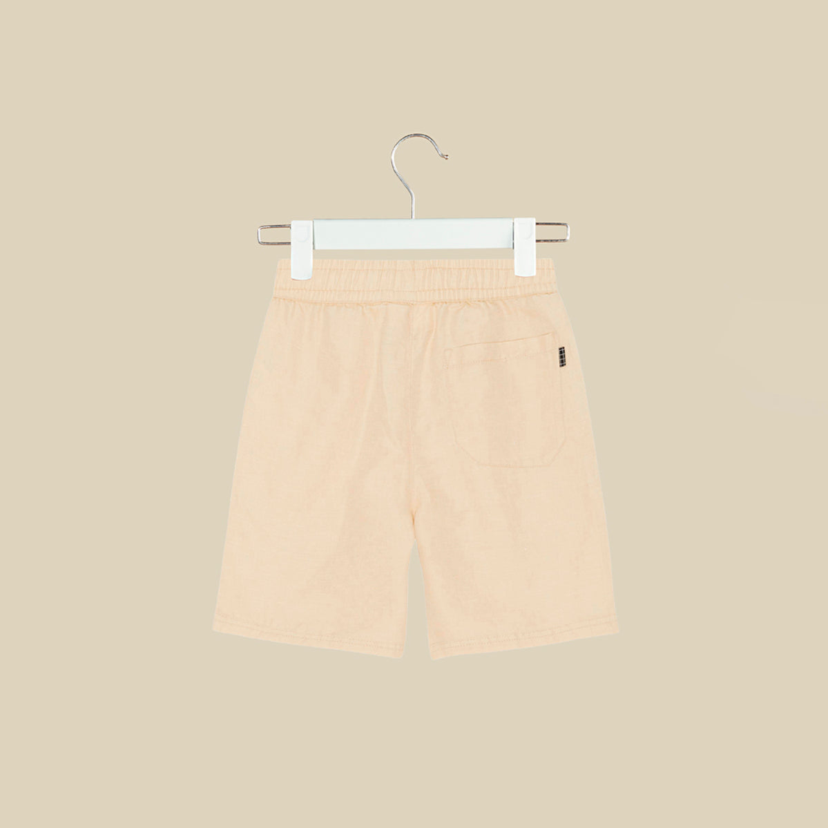 Shorts in lino e cotone color sabbia