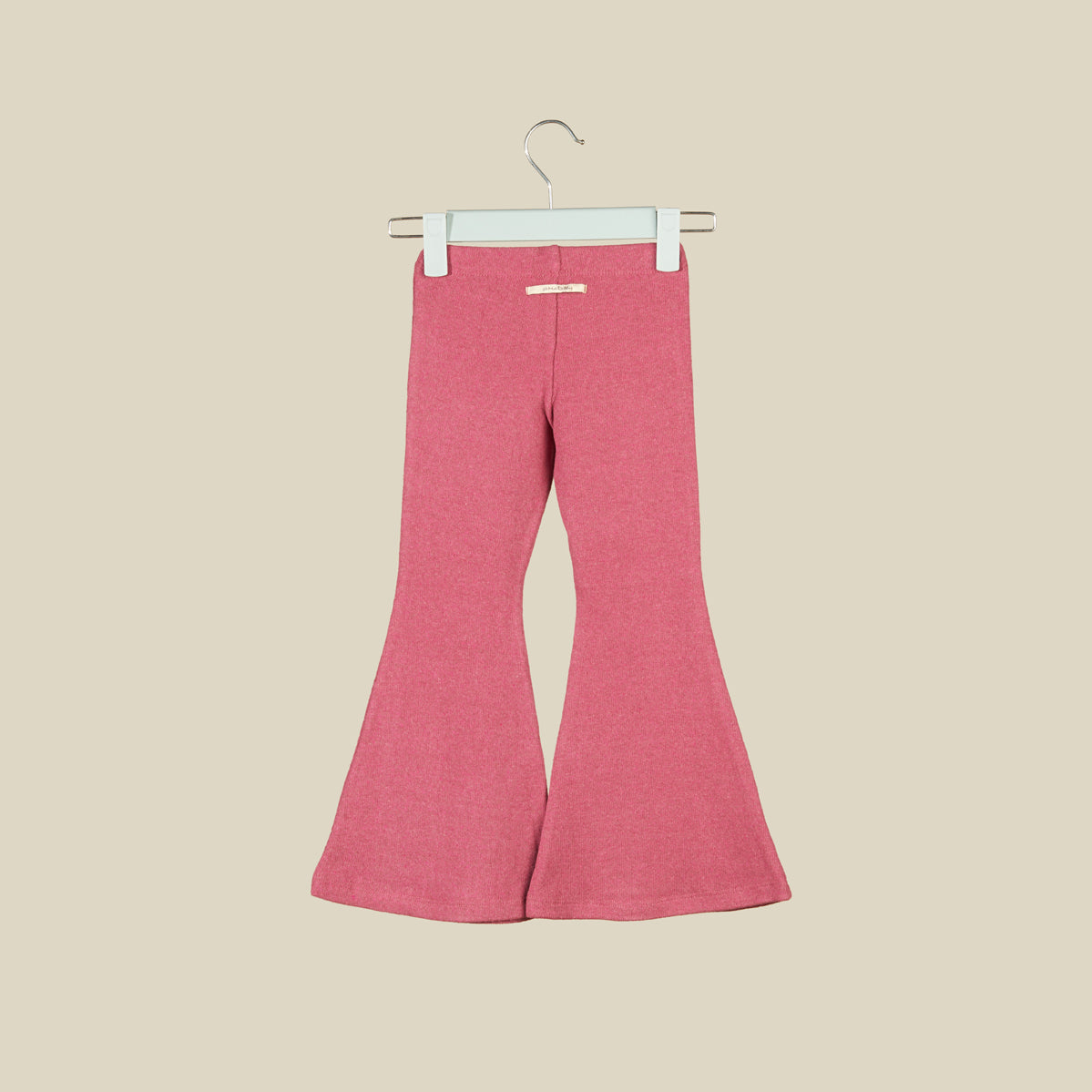 Pantalone scampanato in caldo cotone malva