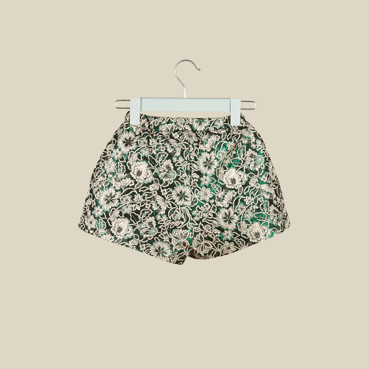 Gonna pantalone in damascato verde