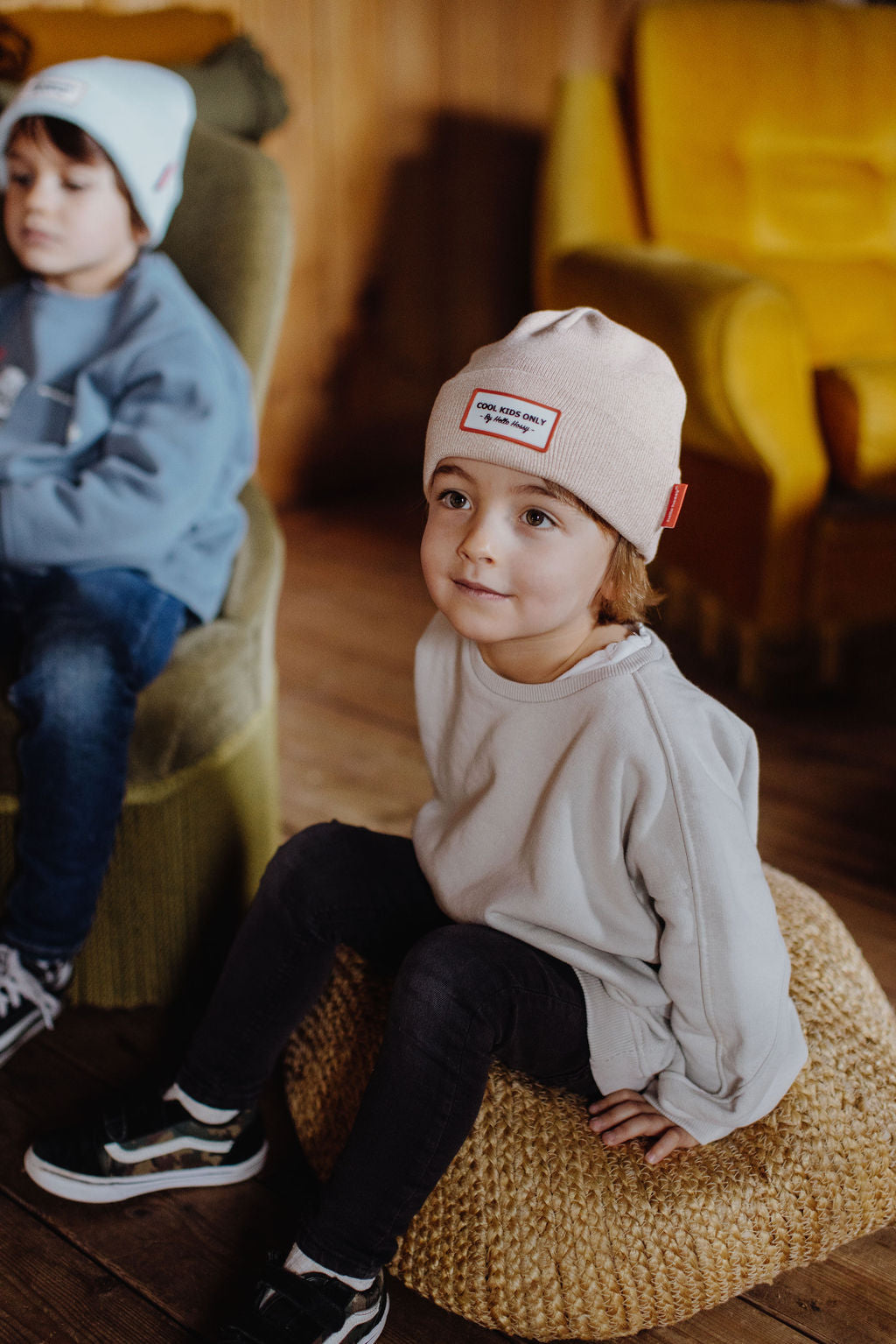 Cappellino in cotone Cool Kids color rosa nude