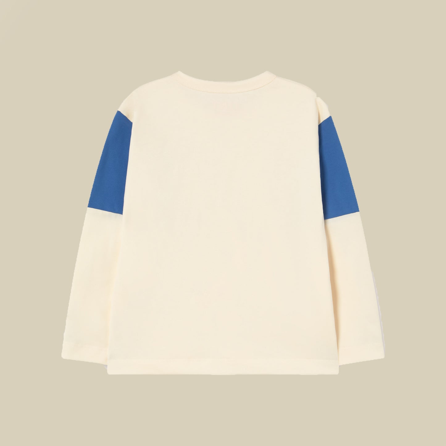 T-shirt maniche lunghe color block blu