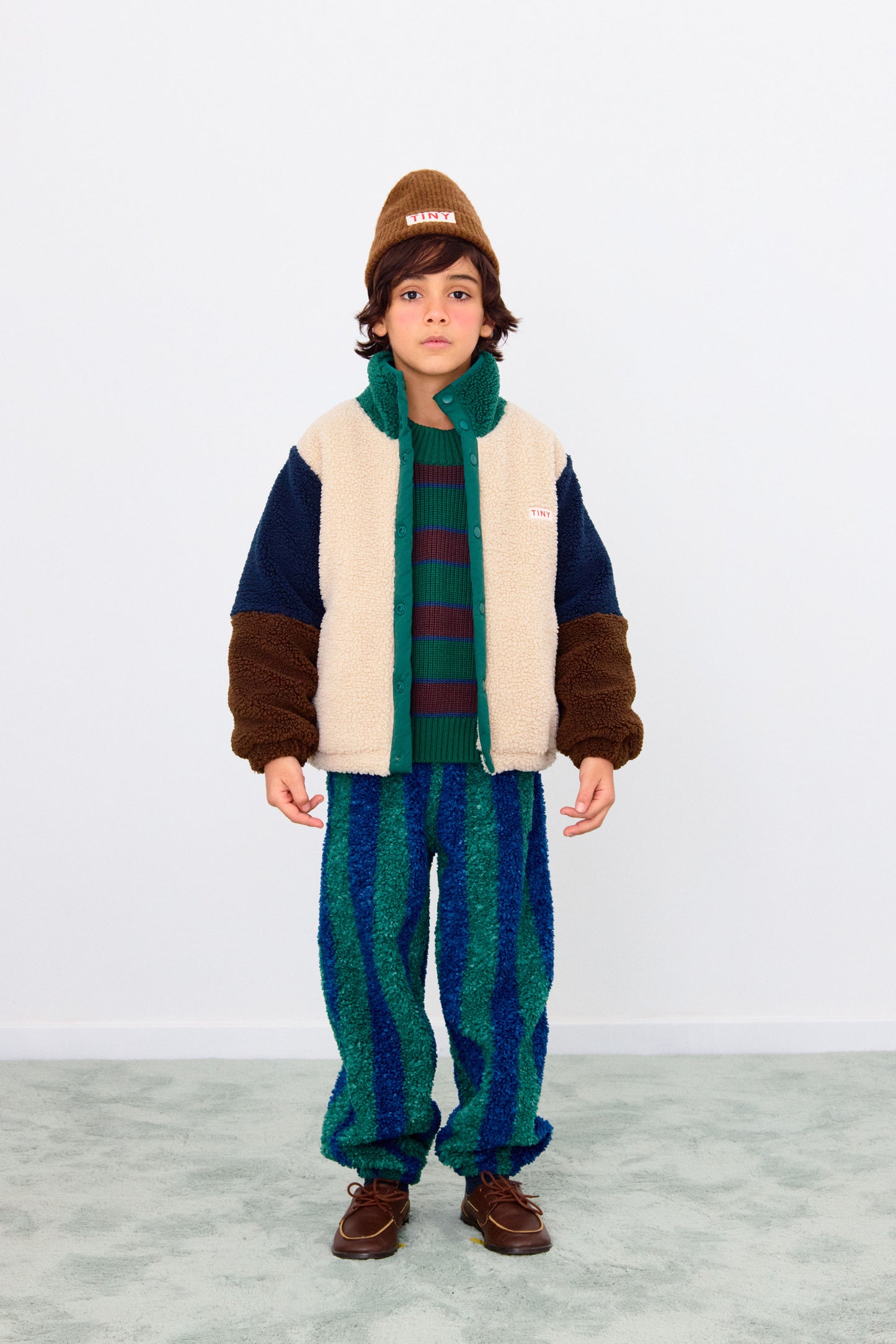 Bomber teddy verde e blu