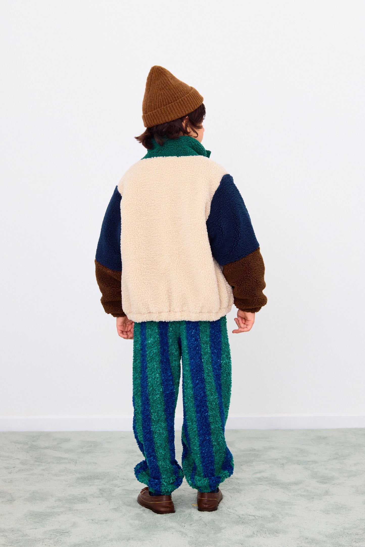 Bomber teddy verde e blu