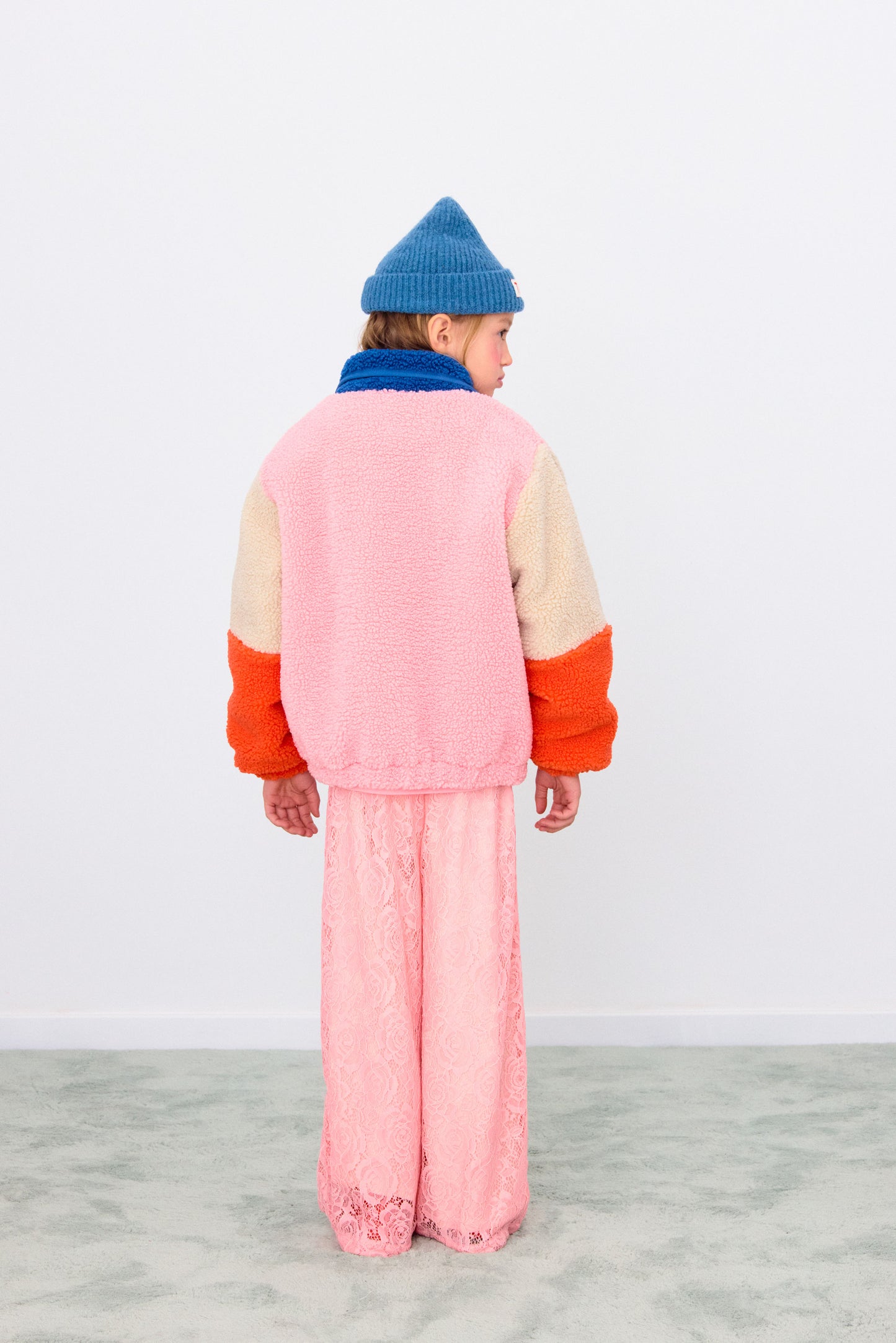 Bomber teddy rosa e blu