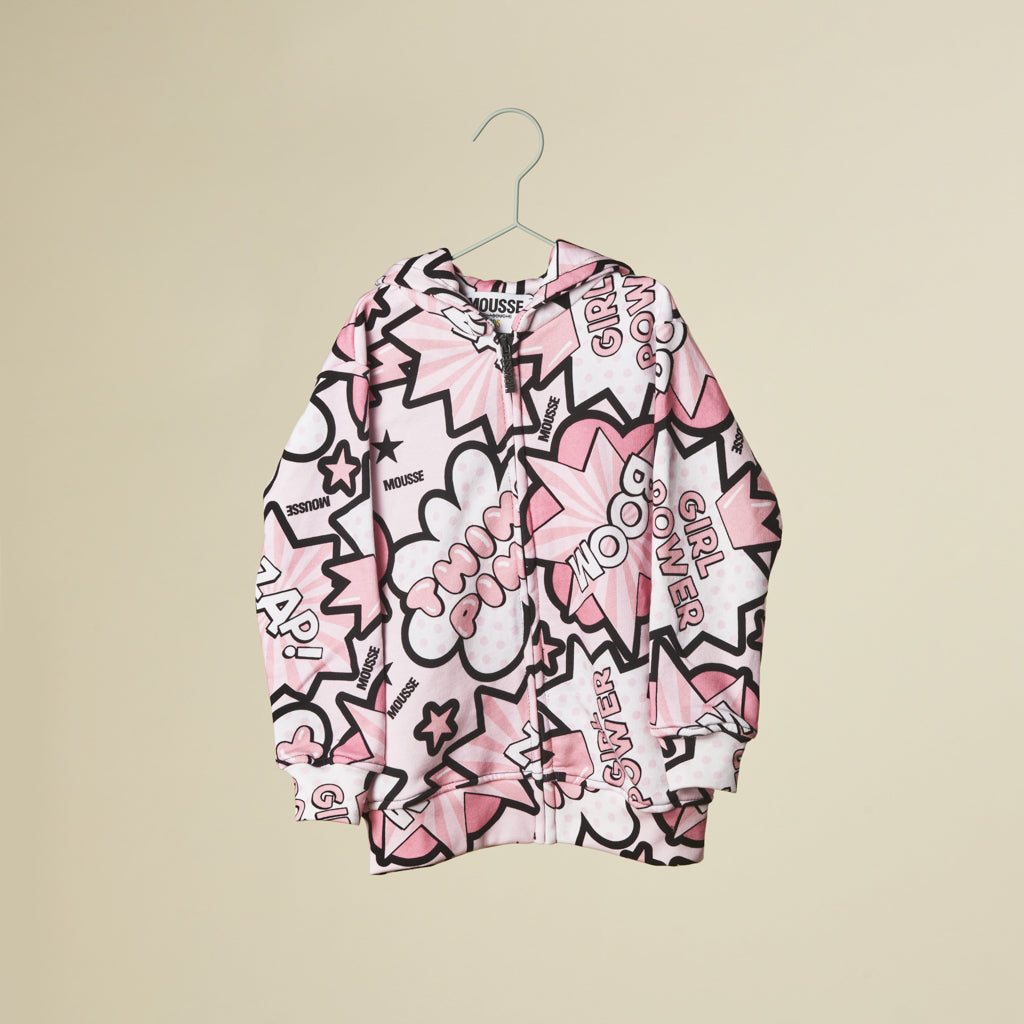Felpa zip fumetto pink pop2