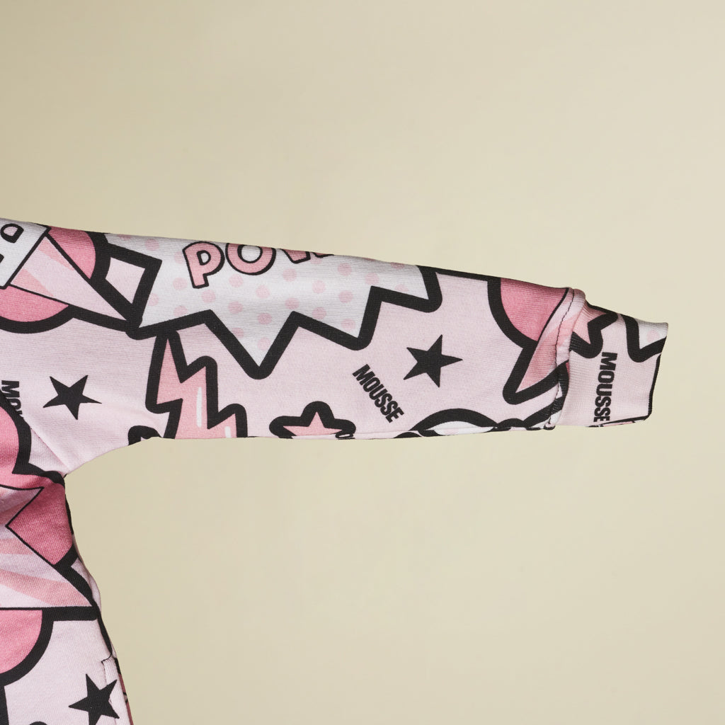 Felpa zip fumetto pink pop2