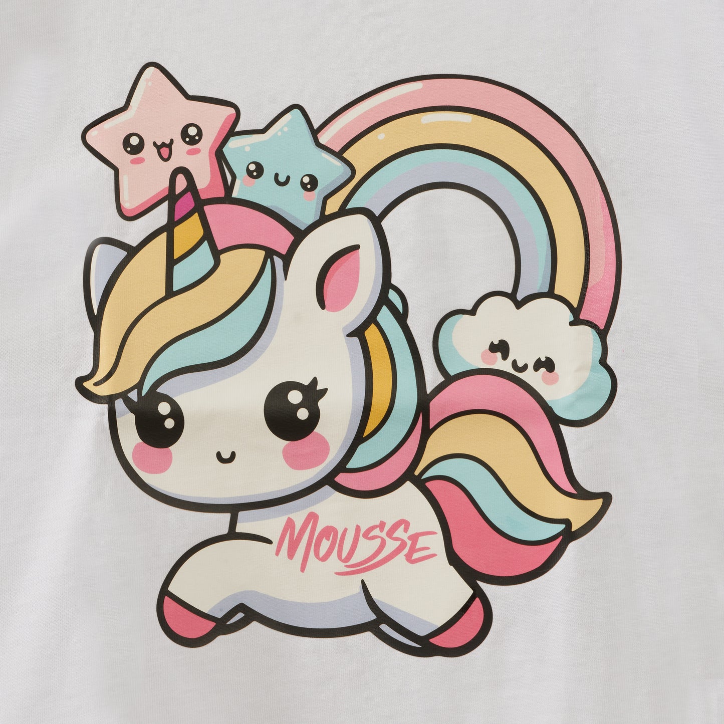 T-shirt bianca con unicorno