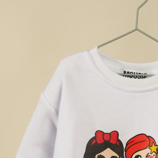 Felpa bianca principesse