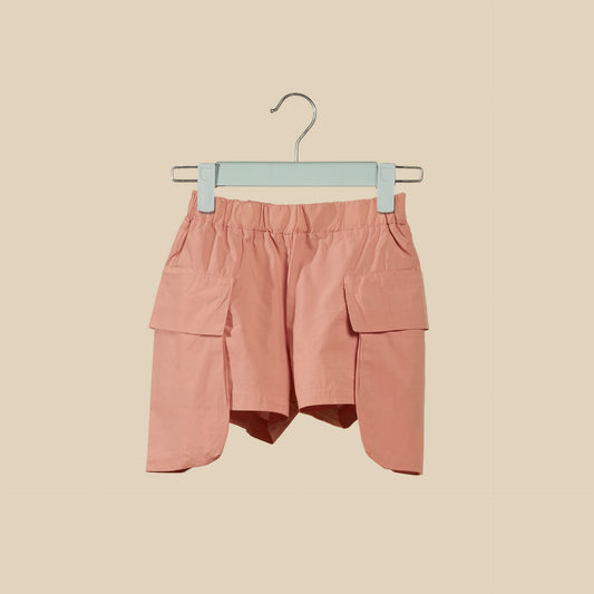 Shorts in cotone croccante color malva