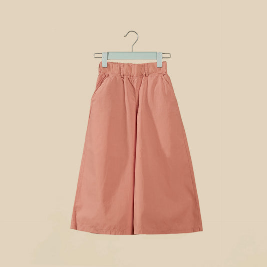Pantalone crop a gamba larga color malva