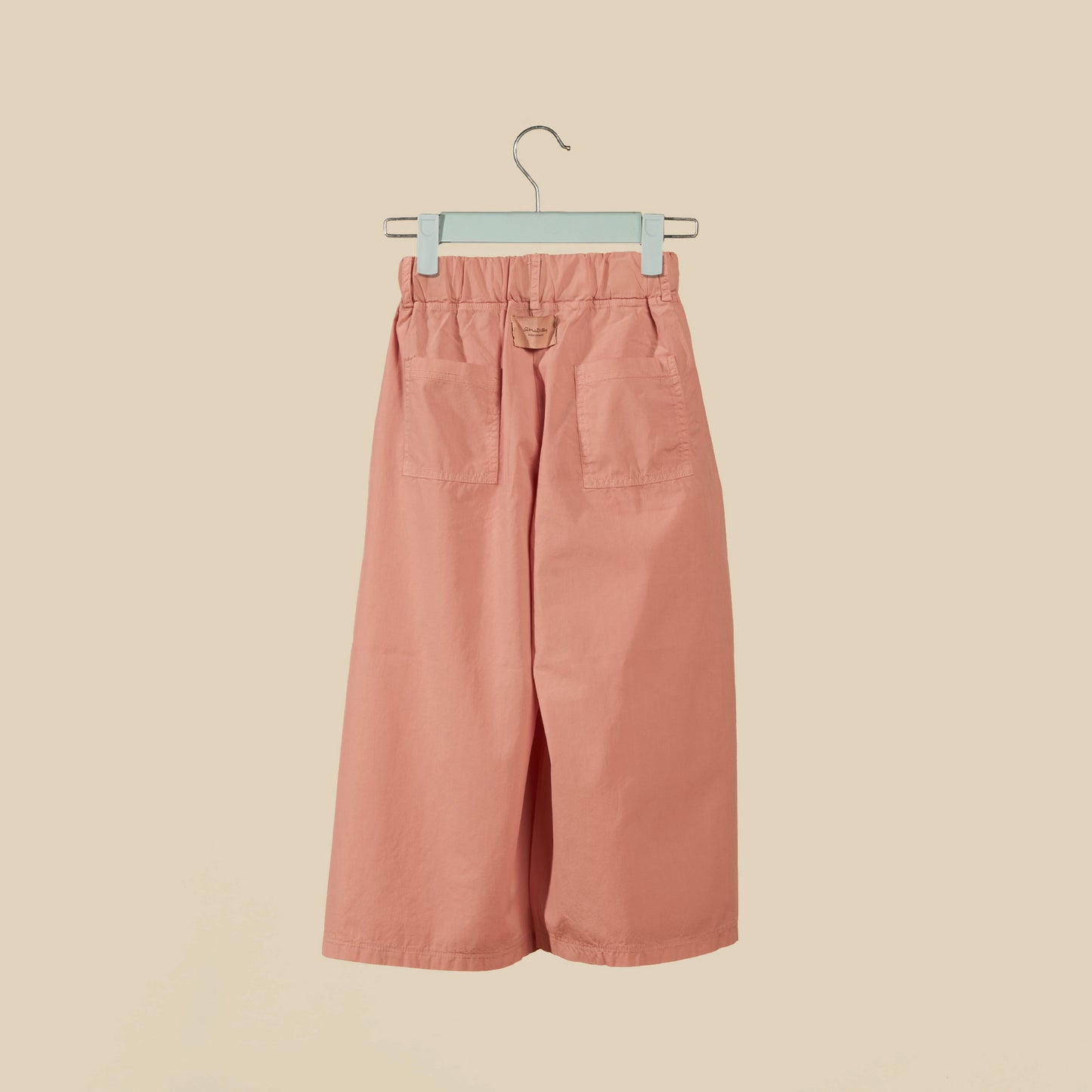 Pantalone crop a gamba larga color malva
