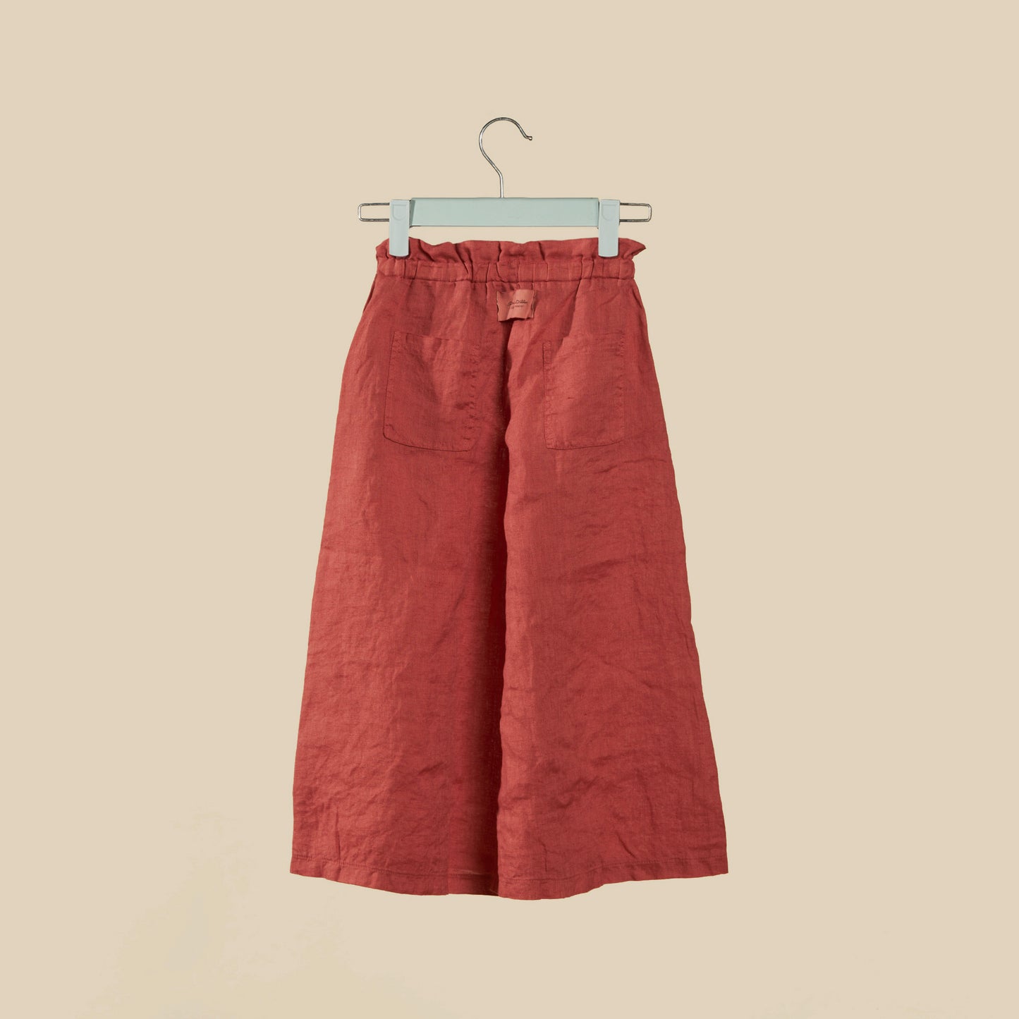 Pantalone crop a gamba larga color cipolla