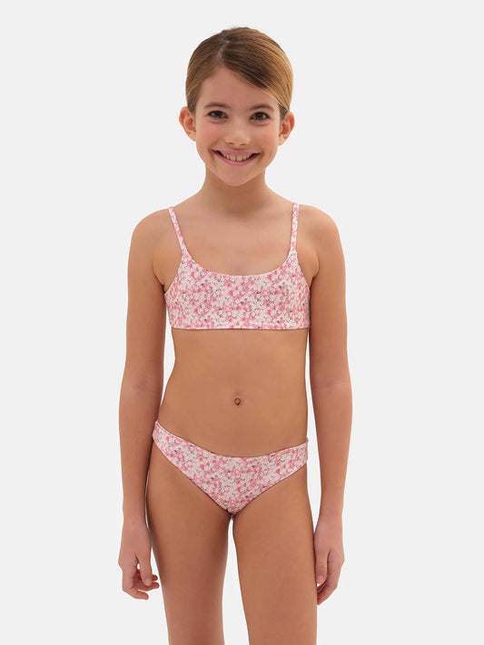 Bikini in Lycra Liberty fiori rosa