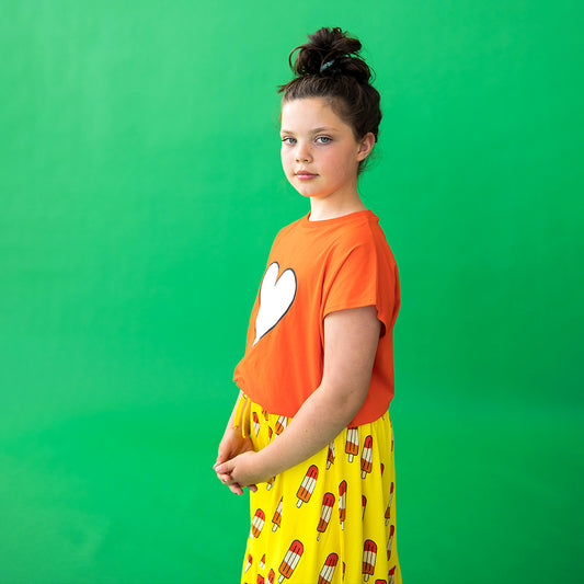 Balloon top rosso con stampato un cuore