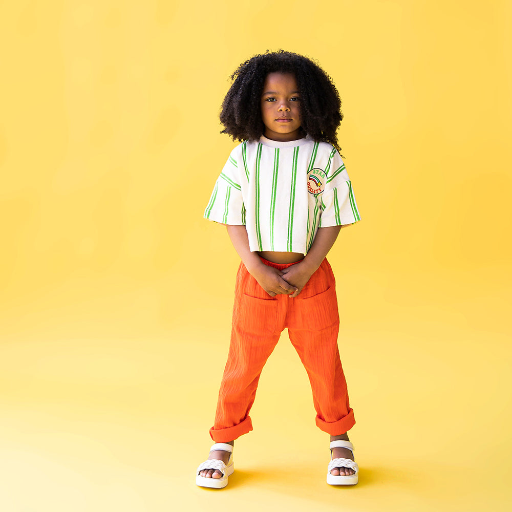 Pantalone chino rosso con tasche in cotone organico