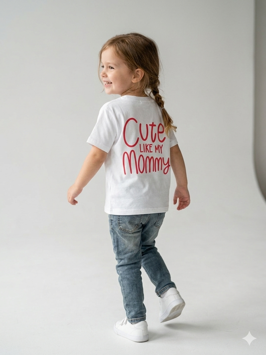 T-shirt bianca Cute like my Mommy