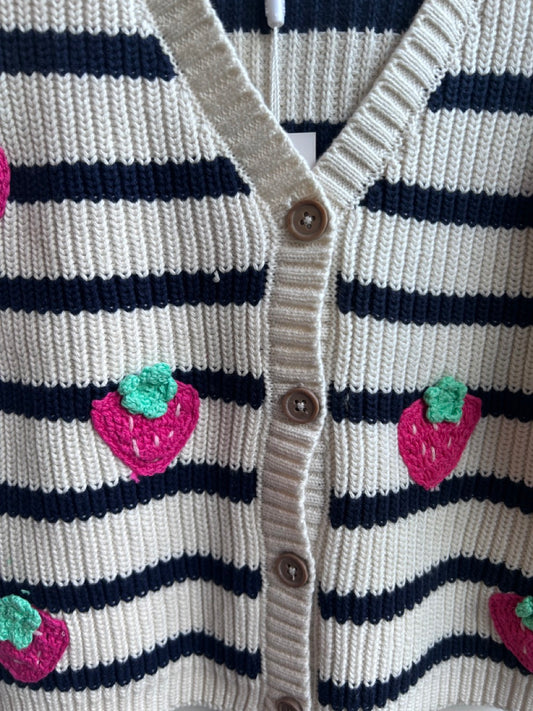 Cardigan a righe con fragole