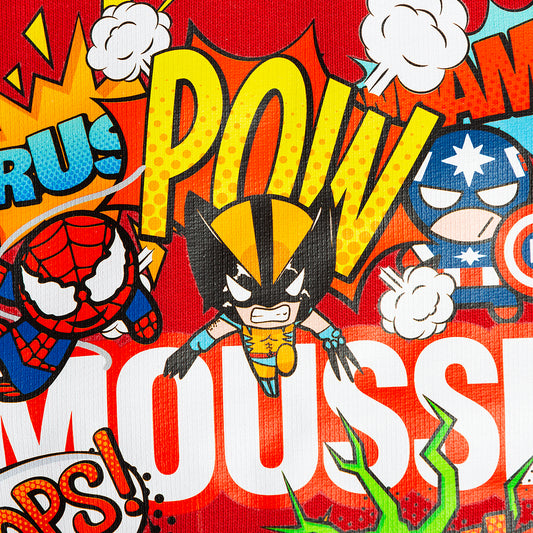 Felpa girocollo rossa con stampa Superfriends