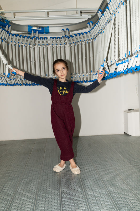 Tuta lunga senza maniche in felpa lurex