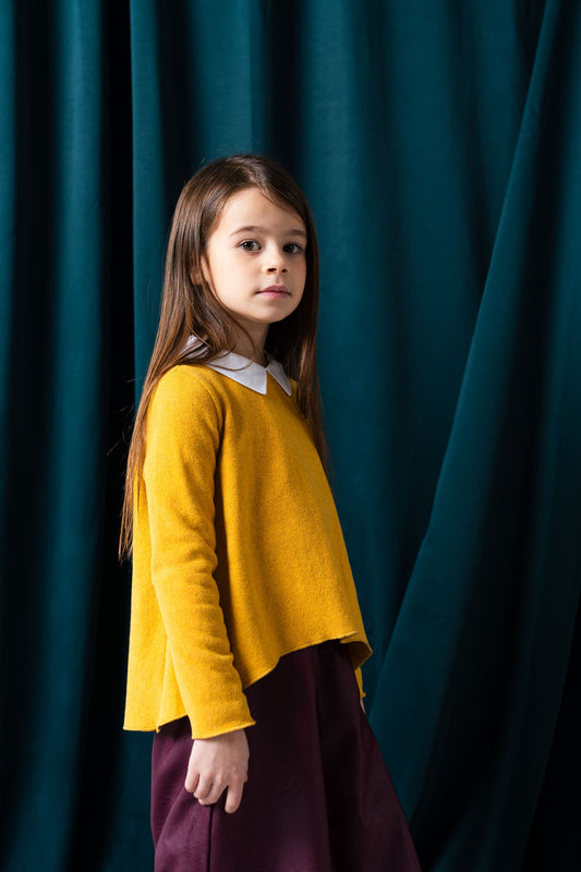 Maglia in caldo cotone ocra