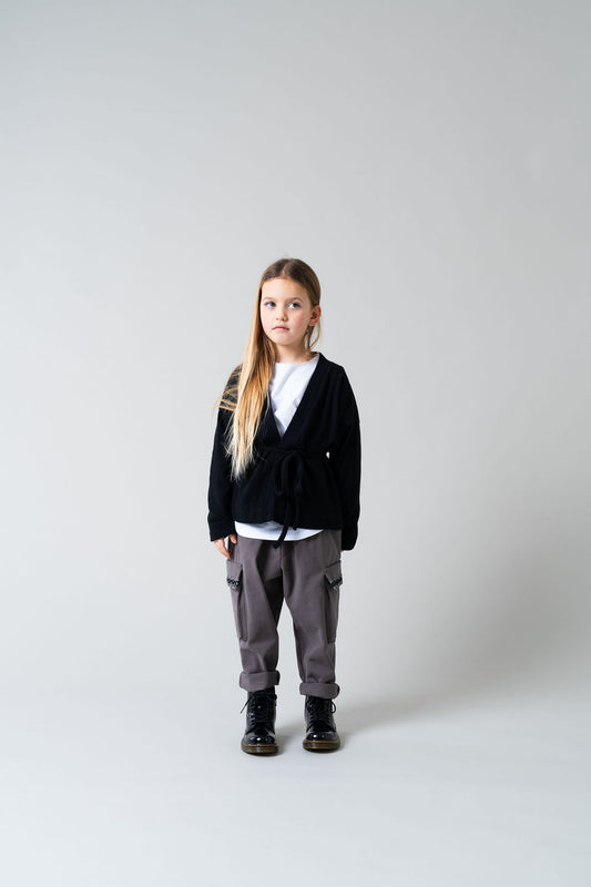 Cardigan in caldo cotone nero