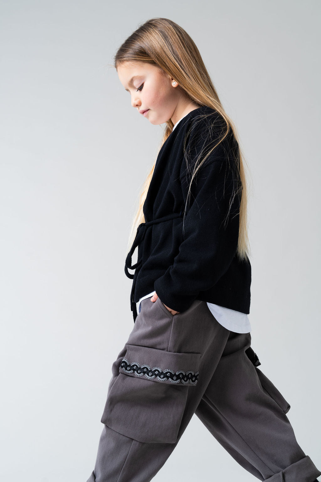 Cardigan in caldo cotone nero