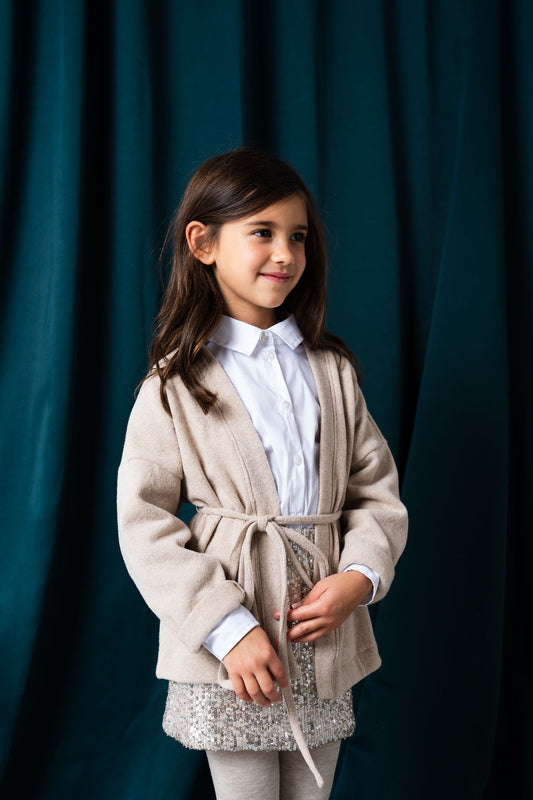 Cardigan in caldo cotone orzo