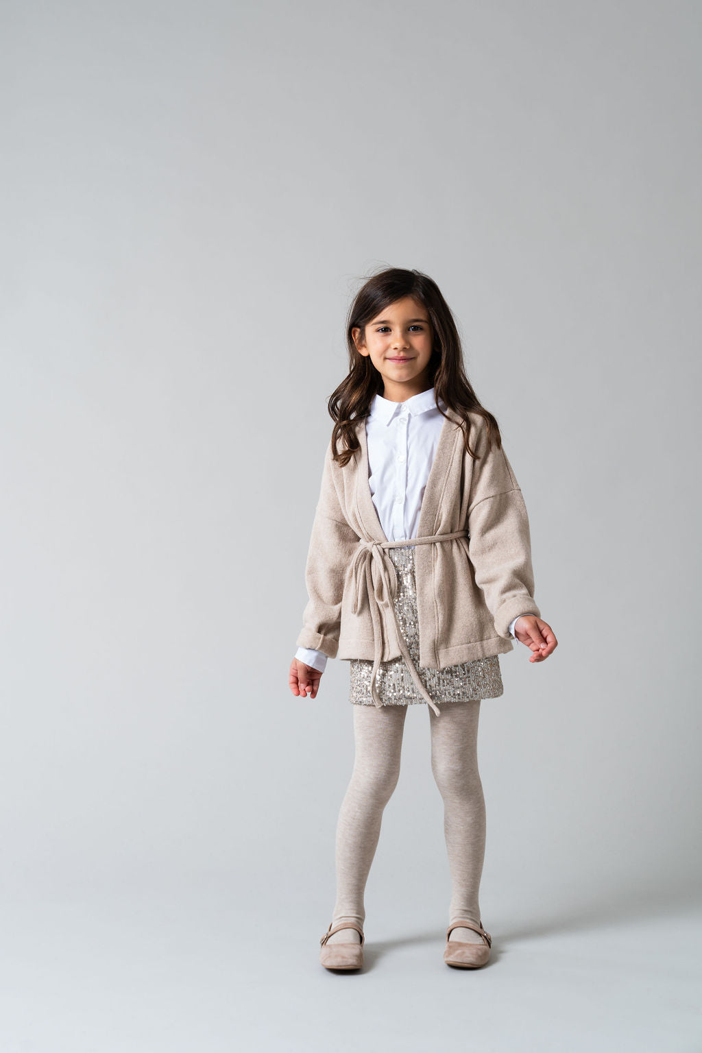 Cardigan in caldo cotone orzo