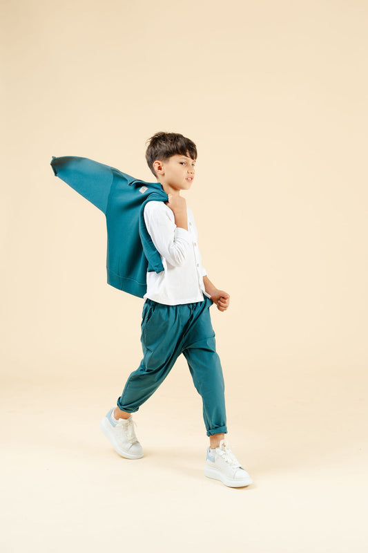 Pantalone bagghy colore pavone