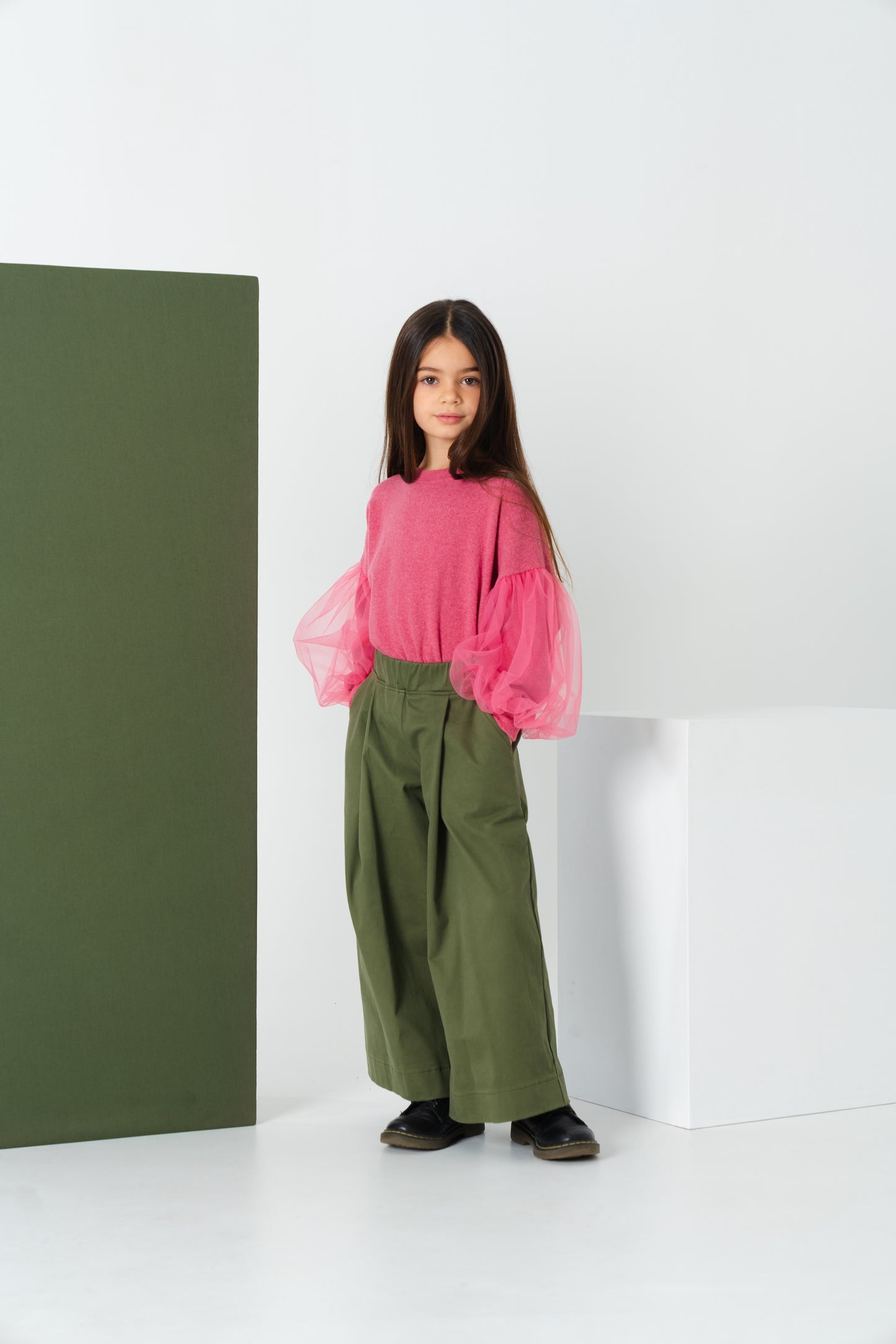 Pantagonna verde militare in cotone pesante