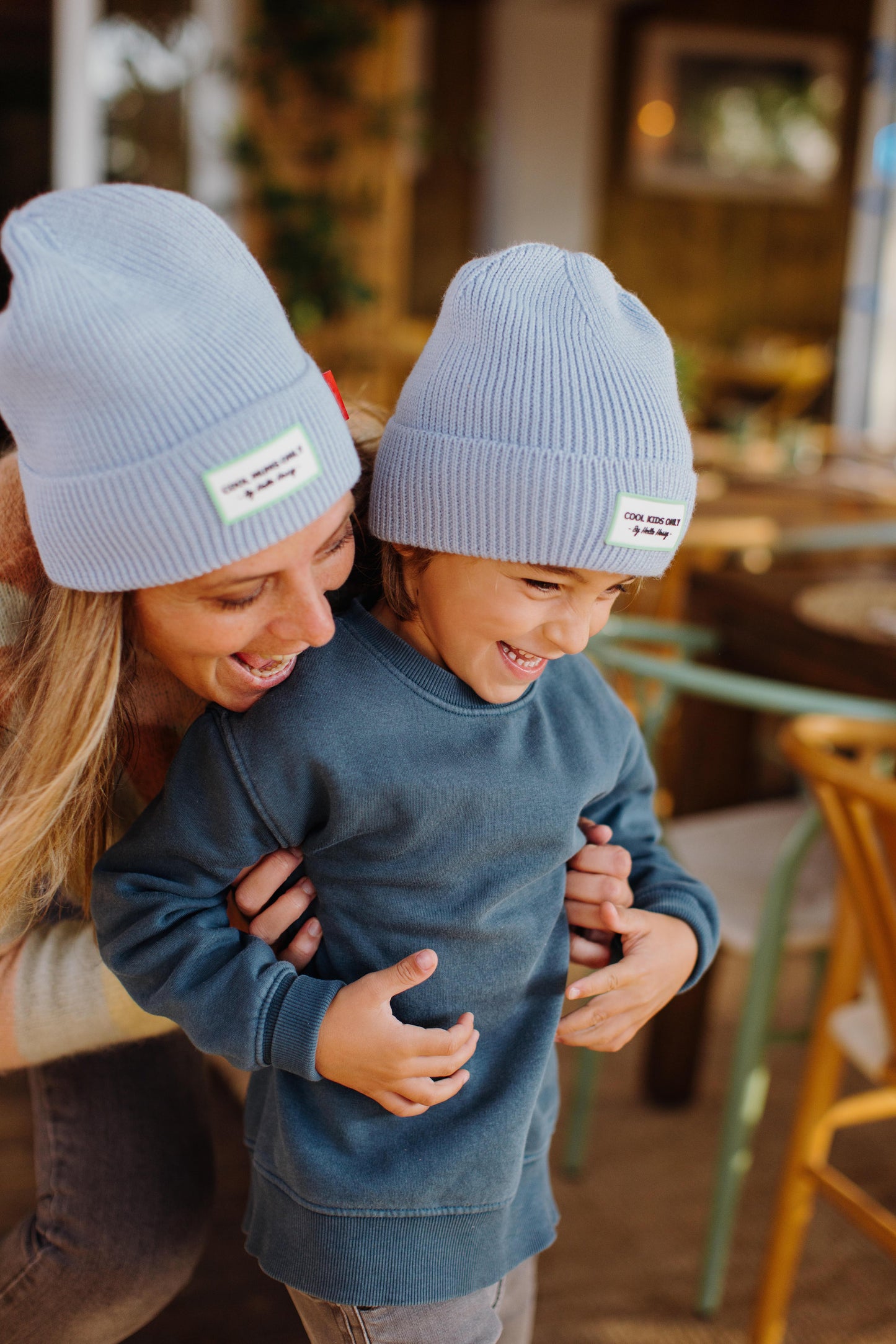 Cappellino in lana Cool Kids color azzurro artico