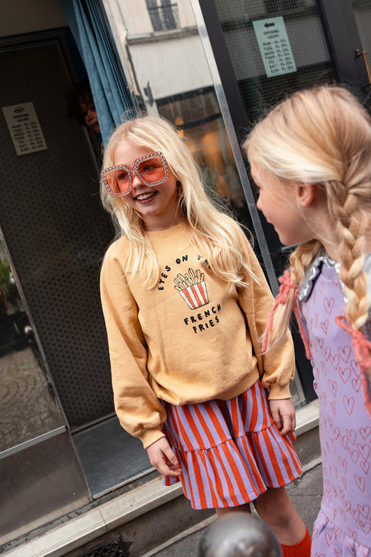 Felpa sabbia stampa French Fries