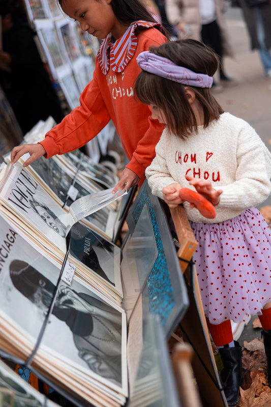 Gonna lavanda in tulle a pois