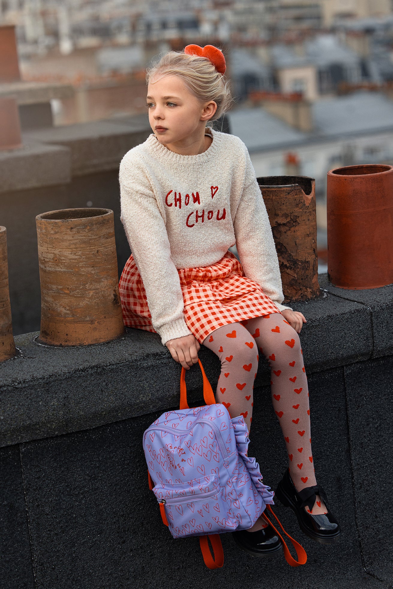 Maglione avorio stampa "Chou Chou"